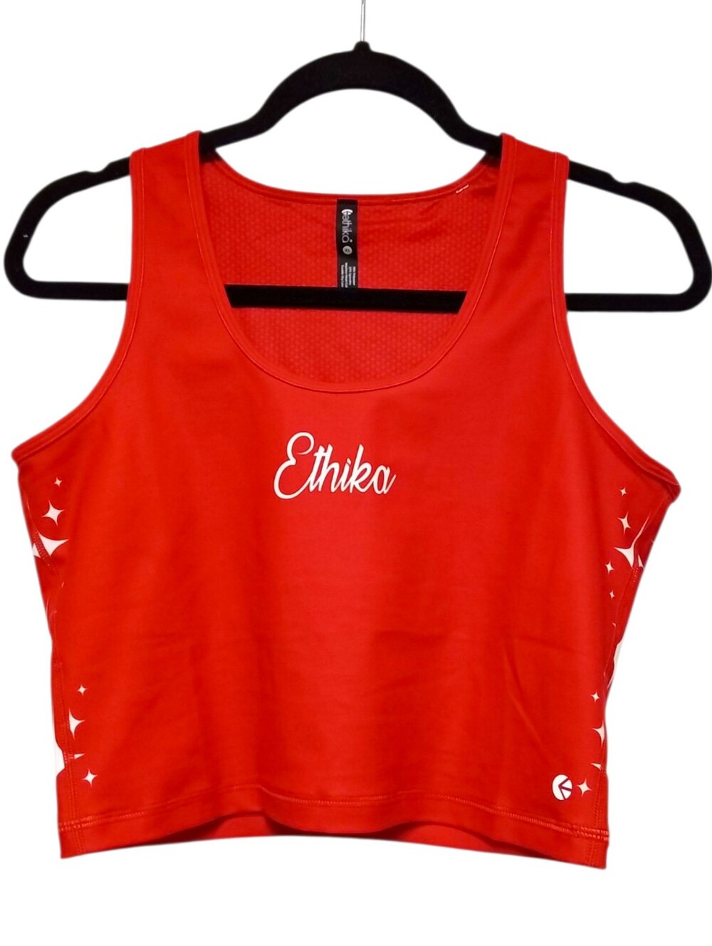 Ethika Women’s Americana Longline Bra XL Red Ribbed Crop Tank NWT
